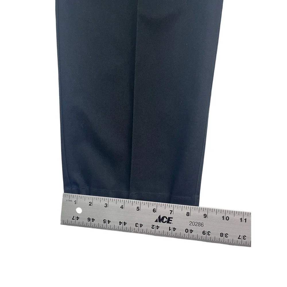 vtg Nordstrom 33x33 Navy Blue Chino Pants Pleated High Waisted Wide Leg Cotton